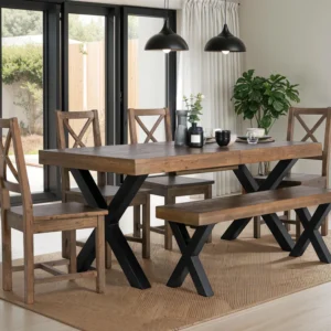 Brooklyn Extendable Cross Leg Dining Table 140cm - 180cm