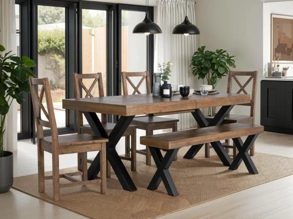 Brooklyn Extendable Cross Leg Dining Table 140cm - 180cm