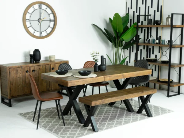 Brooklyn Extendable Cross Leg Dining Table 140cm - 180cm - Image 9