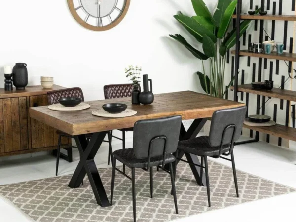 Brooklyn Extendable Cross Leg Dining Table 140cm - 180cm - Image 7