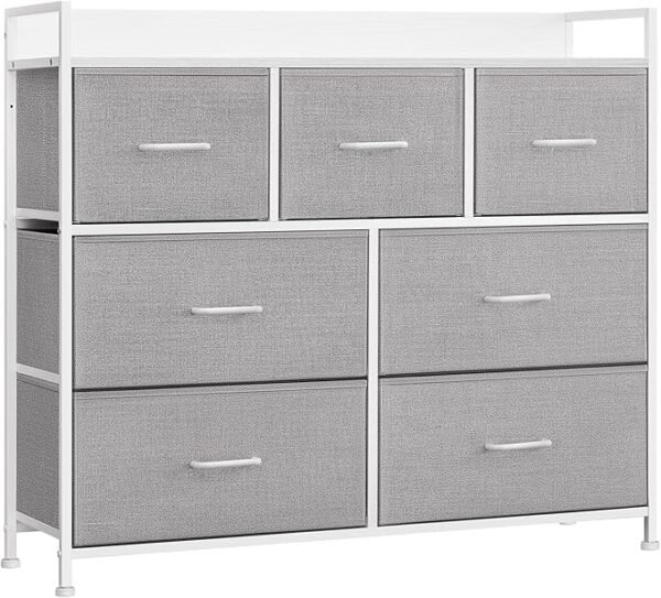 Bedroom Cabinet, 7 Fabric Drawers with Handles - Image 11