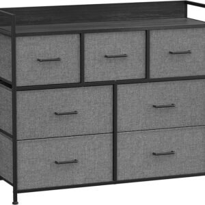 Bedroom Cabinet, 7 Fabric Drawers with Handles