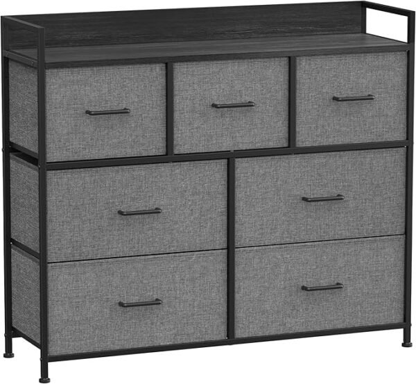 Bedroom Cabinet, 7 Fabric Drawers with Handles
