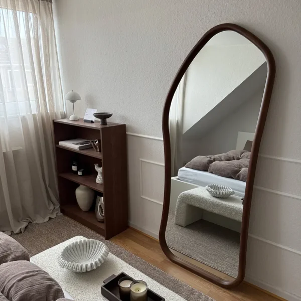 Aaliyah-Full Length Dark Wood Irregular Mirror 180cm x 80cm - Image 3