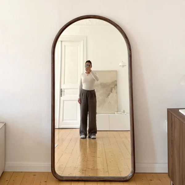 Amora-Extra Large Full Length Arched Warm Wood Mirror 190cm x 100cm - Image 2