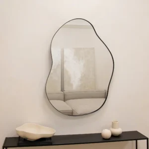 Ava-Black Pond Shaped Irregular Mirror 100cm x 70cm