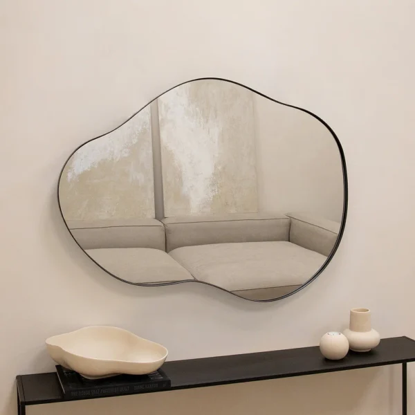 Ava-Black Pond Shaped Irregular Mirror 100cm x 70cm - Image 11
