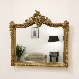 Francesca-Gold Arched Ornate Overmantle Wall Mirror 109cm x 100cm