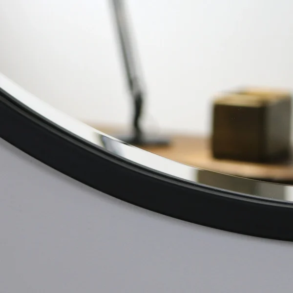 Higgins-Black Metal Modern Round Wall Mirror 100cm x 100cm - Image 4