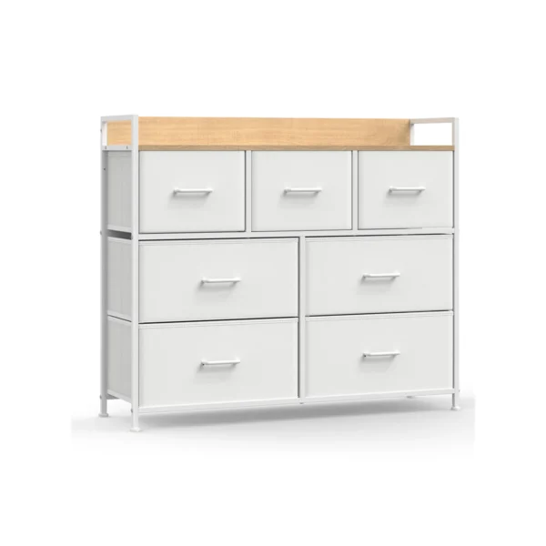 Bedroom Cabinet, 7 Fabric Drawers with Handles - Image 15