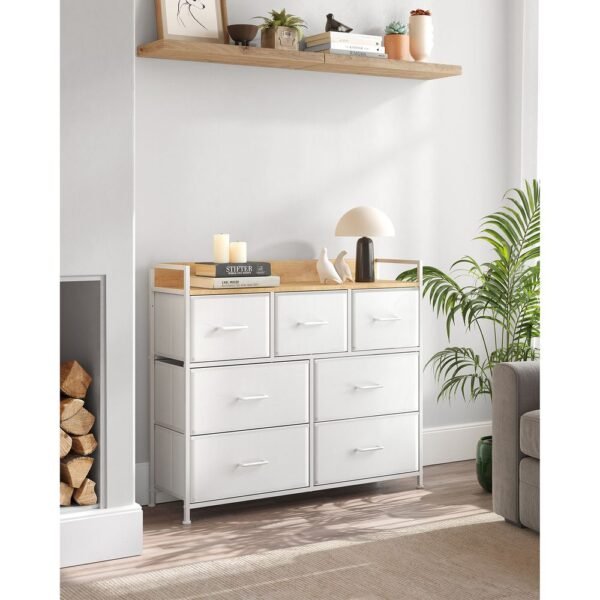 Bedroom Cabinet, 7 Fabric Drawers with Handles - Image 12