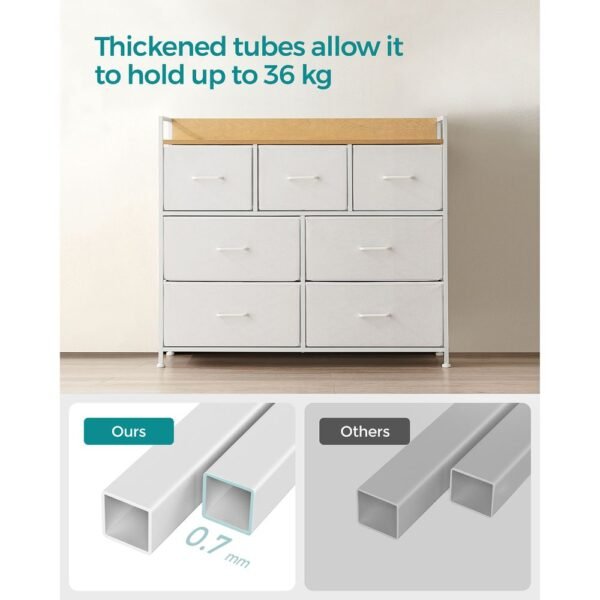 Bedroom Cabinet, 7 Fabric Drawers with Handles - Image 13