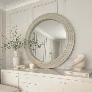 Luciana-Round Concrete Wall Mirror 110cm x 110cm