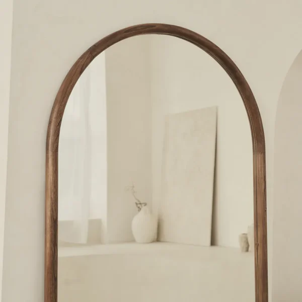 Amora-Extra Large Full Length Arched Warm Wood Mirror 190cm x 100cm - Image 6