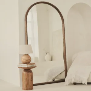 Amora-Extra Large Full Length Arched Warm Wood Mirror 190cm x 100cm