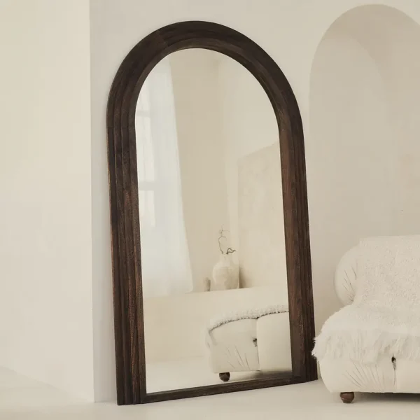 Luciana-Full Length Arched Charred Wood Mirror 180cm x 110cm - Image 4