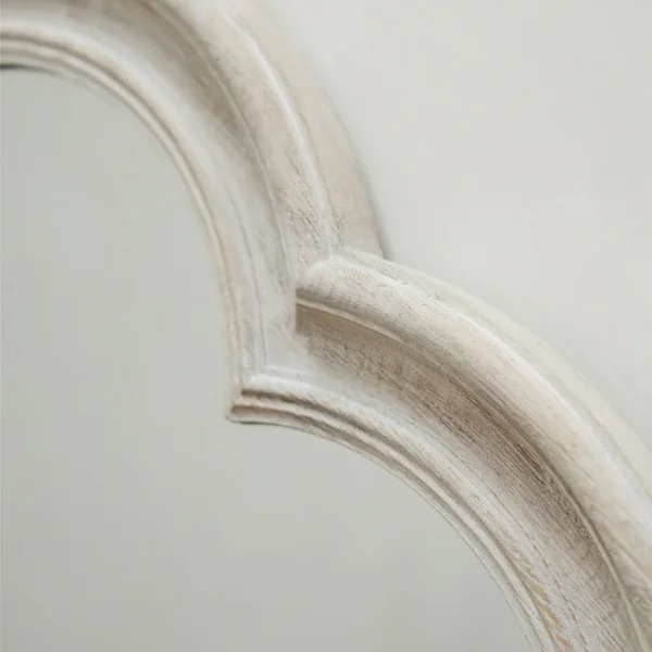 Melilla-White Washed Wood Arched Full Length Mirror 170cm x 80cm - Image 6