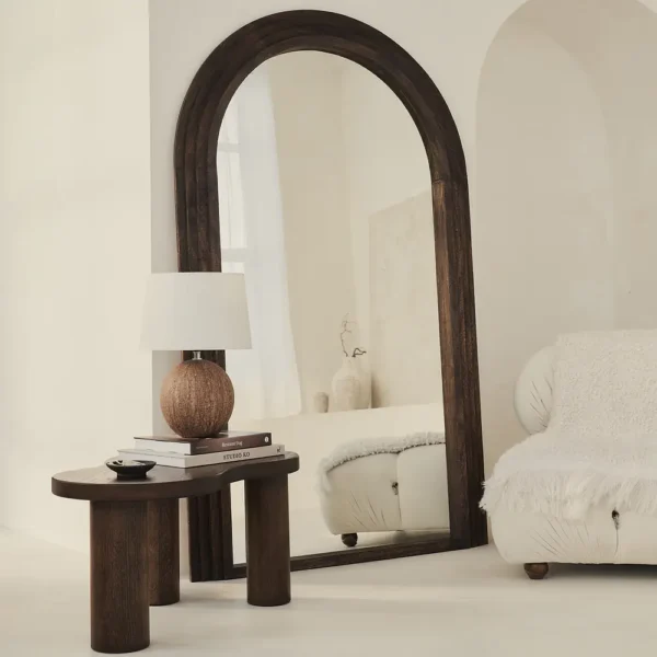 Luciana-Full Length Arched Charred Wood Mirror 180cm x 110cm - Image 3
